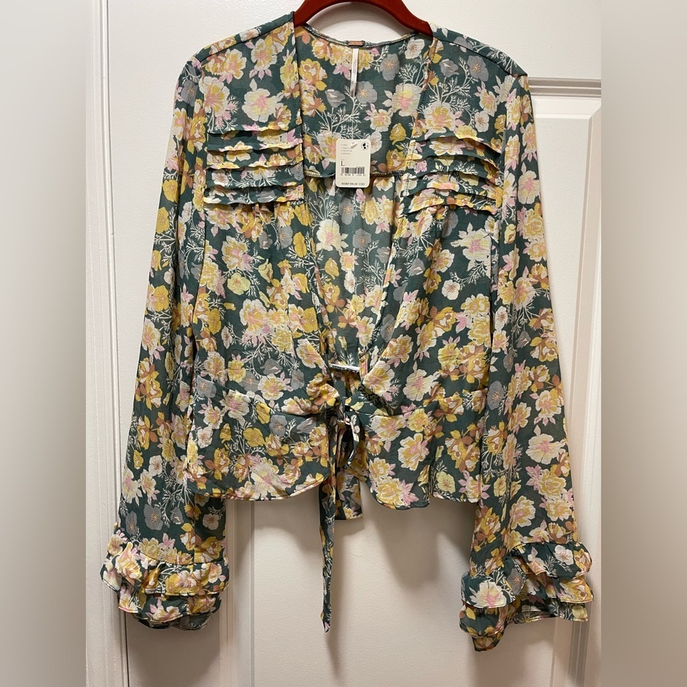 NWT. $98R Free People Maybel Blouse Happy Combo - Picture 9 of 12